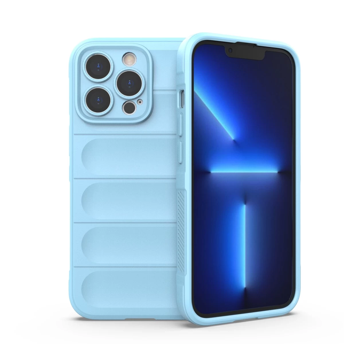 Magic Shield Dėklas Iphone 13 Pro, šviesiai Mėlynas šarvuotas Minkštas Dėklas