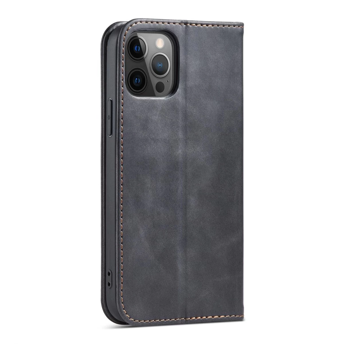 Magnetas Fancy Case For Iphone 12 Pro Max Kortelės Piniginės Kortelių Laikiklis Juodas