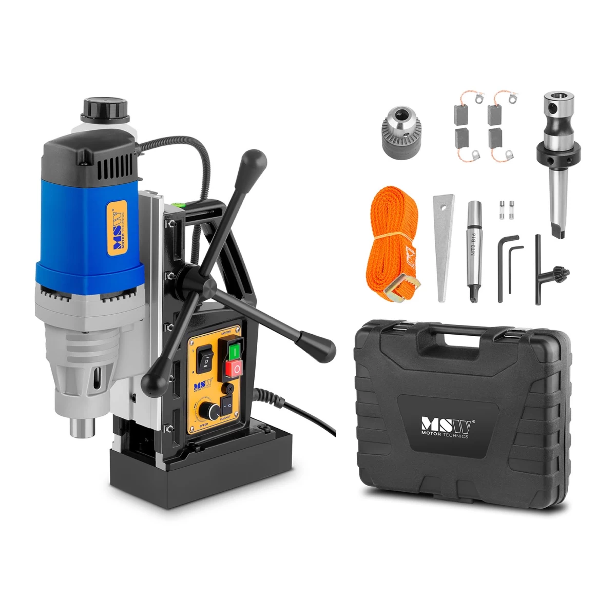 Magnetinio Gręžimo Staklės Su Magnetiniu Pagrindu + Dėklas 1380w Msw-md32-pro