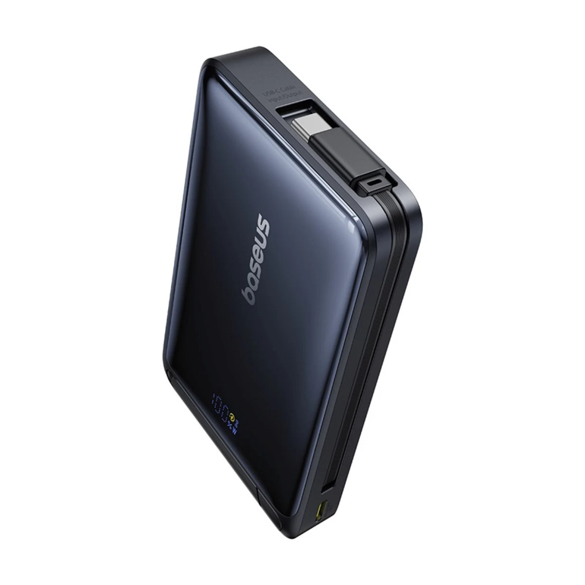 Magnetinis 10000 Mah Maitinimo Blokas Su Integruotu Usb-c Qi2 Kabeliu Magsafe 30 W - Juodas