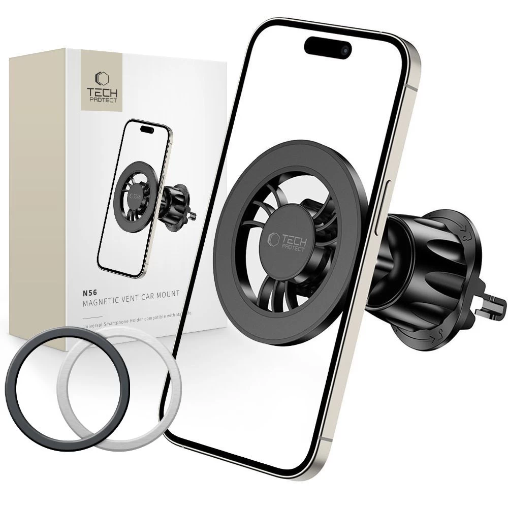 Magnetinis Automobilinis Laikiklis Išmaniesiems Telefonams Ant Grotelių magsafe N56 - Juodas