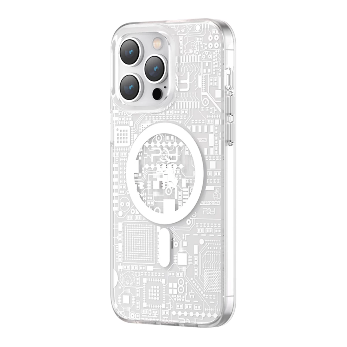 Magnetinis Dėklas Iphone 14 Plus Magsafe Pqy Geek Series Silver