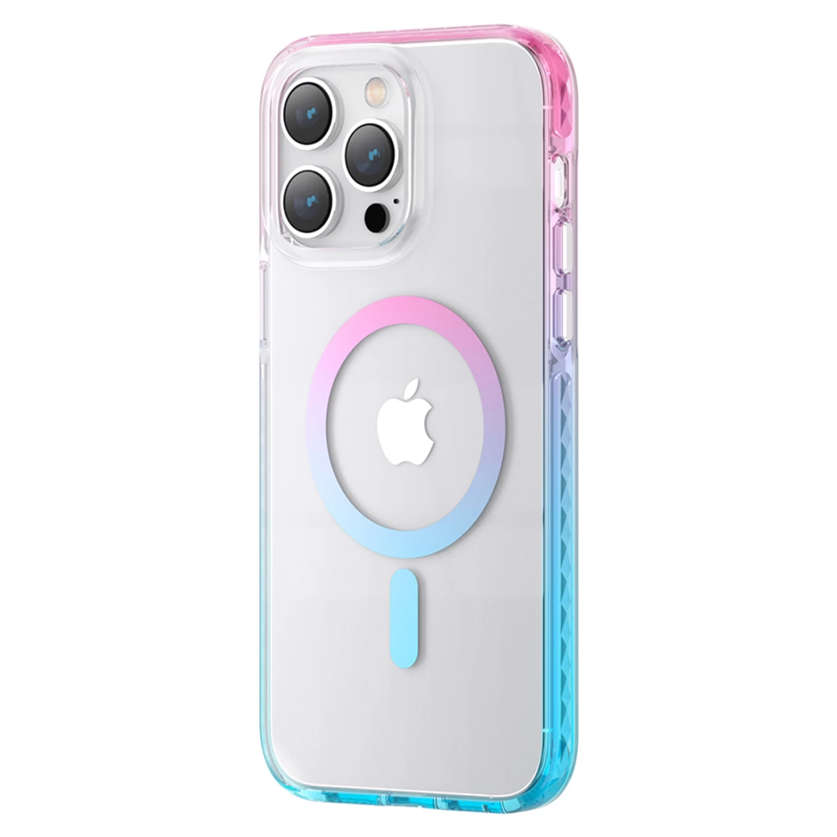 Magnetinis Dėklas Iphone 14 Plus Magsafe Pqy Ice Crystal Series Rausvai Mėlynos Spalvos