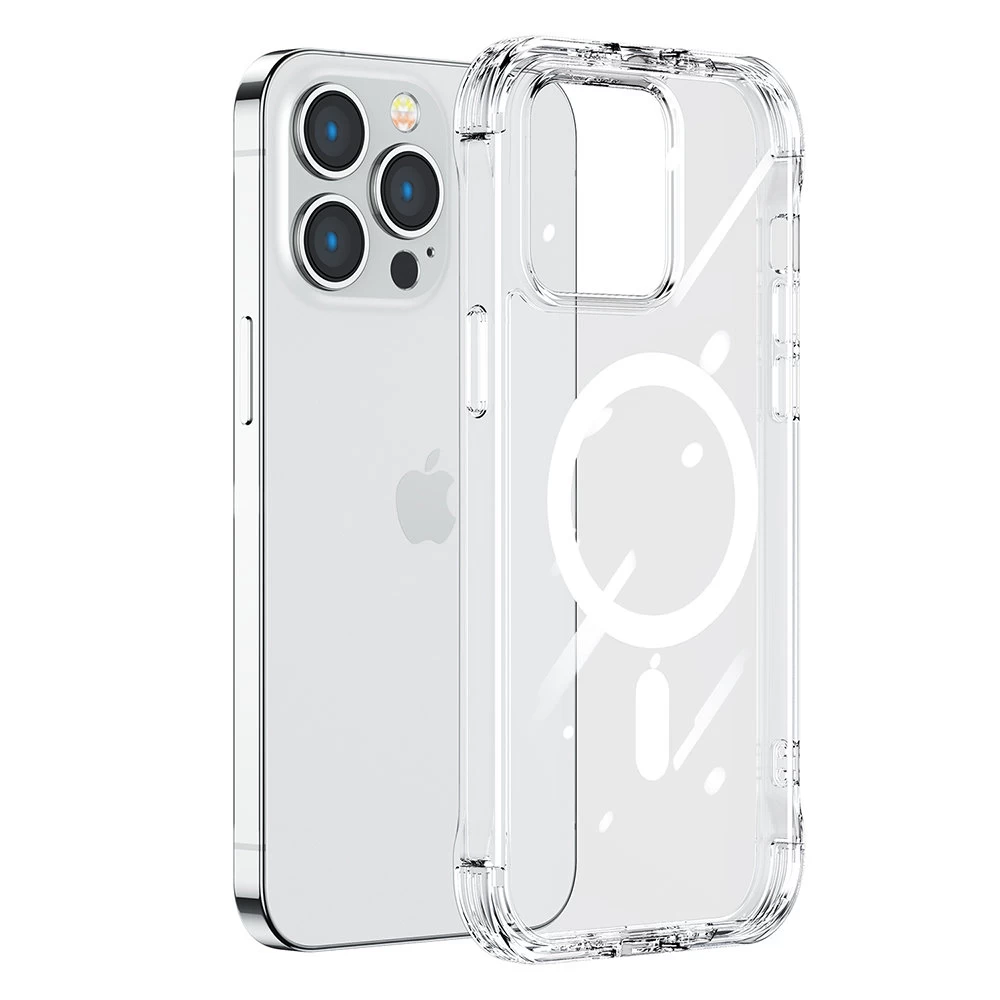 Magnetinis Dėklas iphone 14 Plus šarvuotas Dėklas Su Kabliukais Stovas Skaidrus