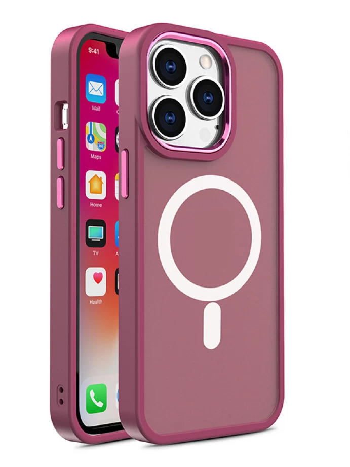 Magnetinis Dėklas Su magsafe Iphone 15 Plus, Skirtas iphone 15 Plus, Bordo Spalvos