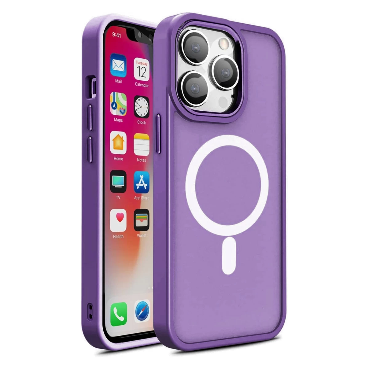 Magnetinis Dėklas Su magsafe Iphone 15 Plus, Skirtas iphone 15 Plus, Violetinės Spalvos