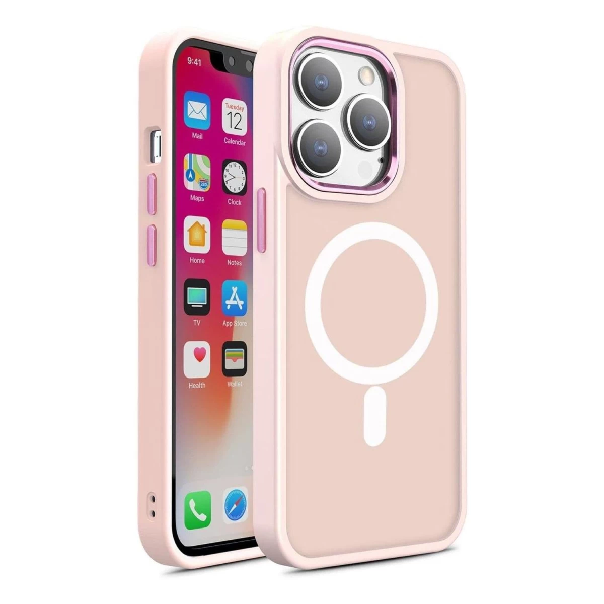 Magnetinis Dėklas Su magsafe, Skirtas iphone 14 Plus - Rožinis
