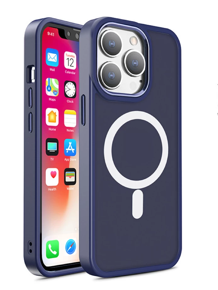 Magnetinis Dėklas Su magsafe, Skirtas iphone 15 Pro Max, Tamsiai Mėlynas