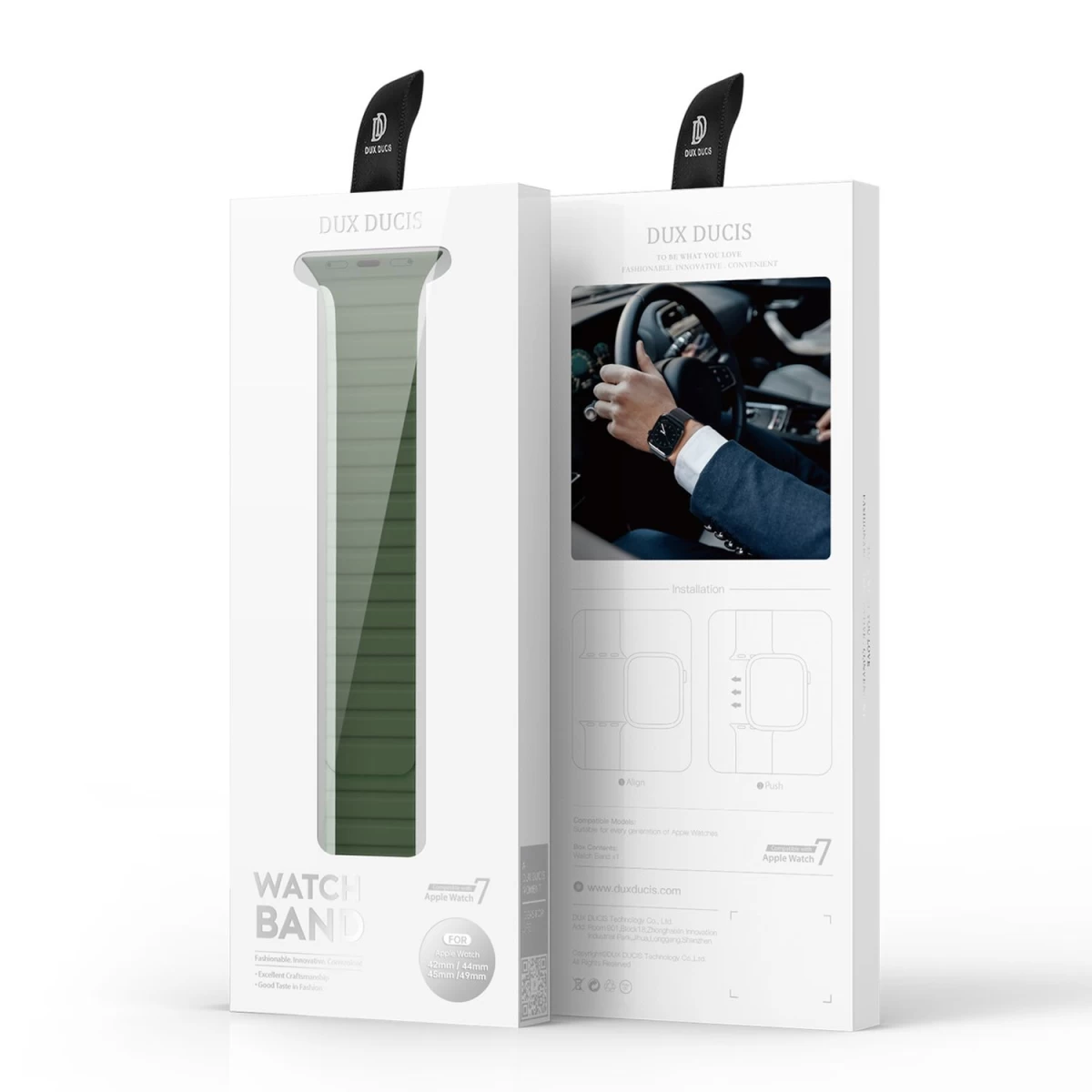 Magnetinis Dirželis apple Watch Se, 9, 8, 7, 6, 5, 4, 3, 2, 1 (41, 40, 38 Mm) dux Ducis Dirželiui (ld Versija) - žalias Magnetinis Dirželis apple Watch Se, 9, 8, 7, 6, 5, 4, 3, 2, 1 (41, 40, 38 Mm) dux Ducis Dirželiui (ld Versija) - žalias