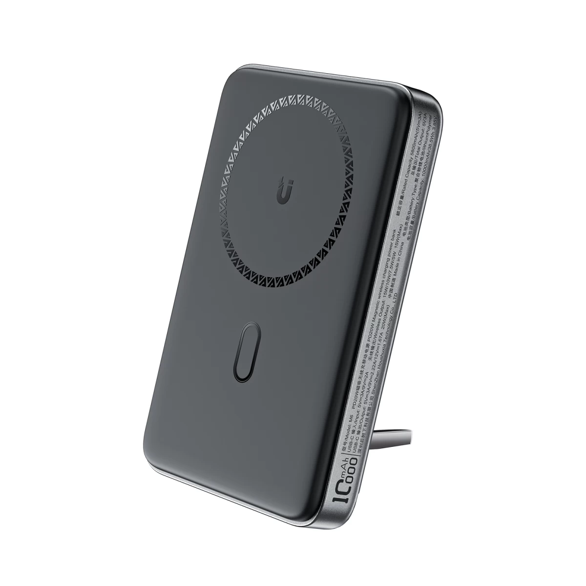 Magnetinis Indukcinis 10000 Mah powerbank Su Pd 20w Lopšio Galimybe + Laidas - Juodas