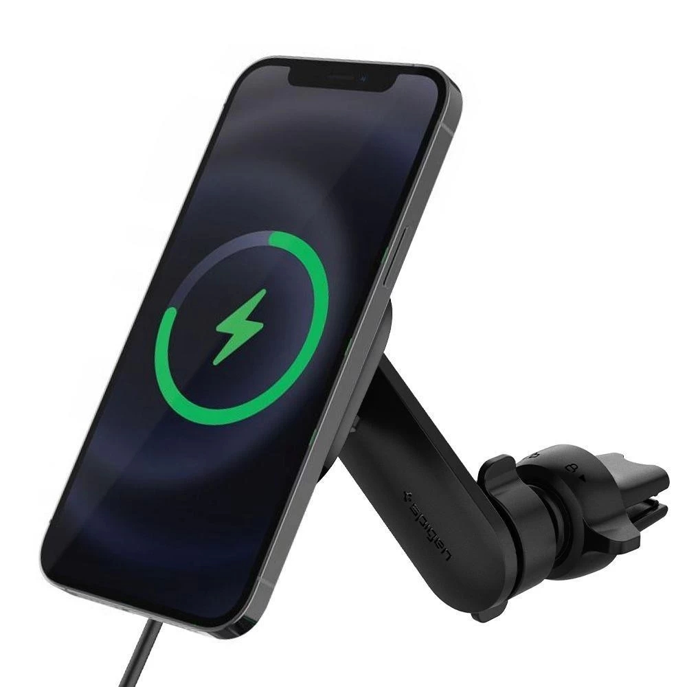 Magnetinis Laikiklis Su magsafe įkrovikliu 7,5 W, Skirtas Priekinio Stiklo Grotelėms, Juodas