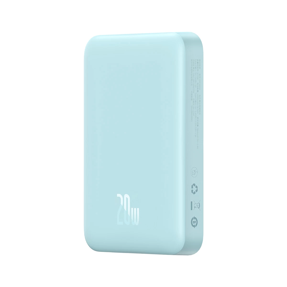 Magnetinis Mini 10000 Mah 20w Indukcinis Powerbankas + Usb-c Kabelis - Mėlynas