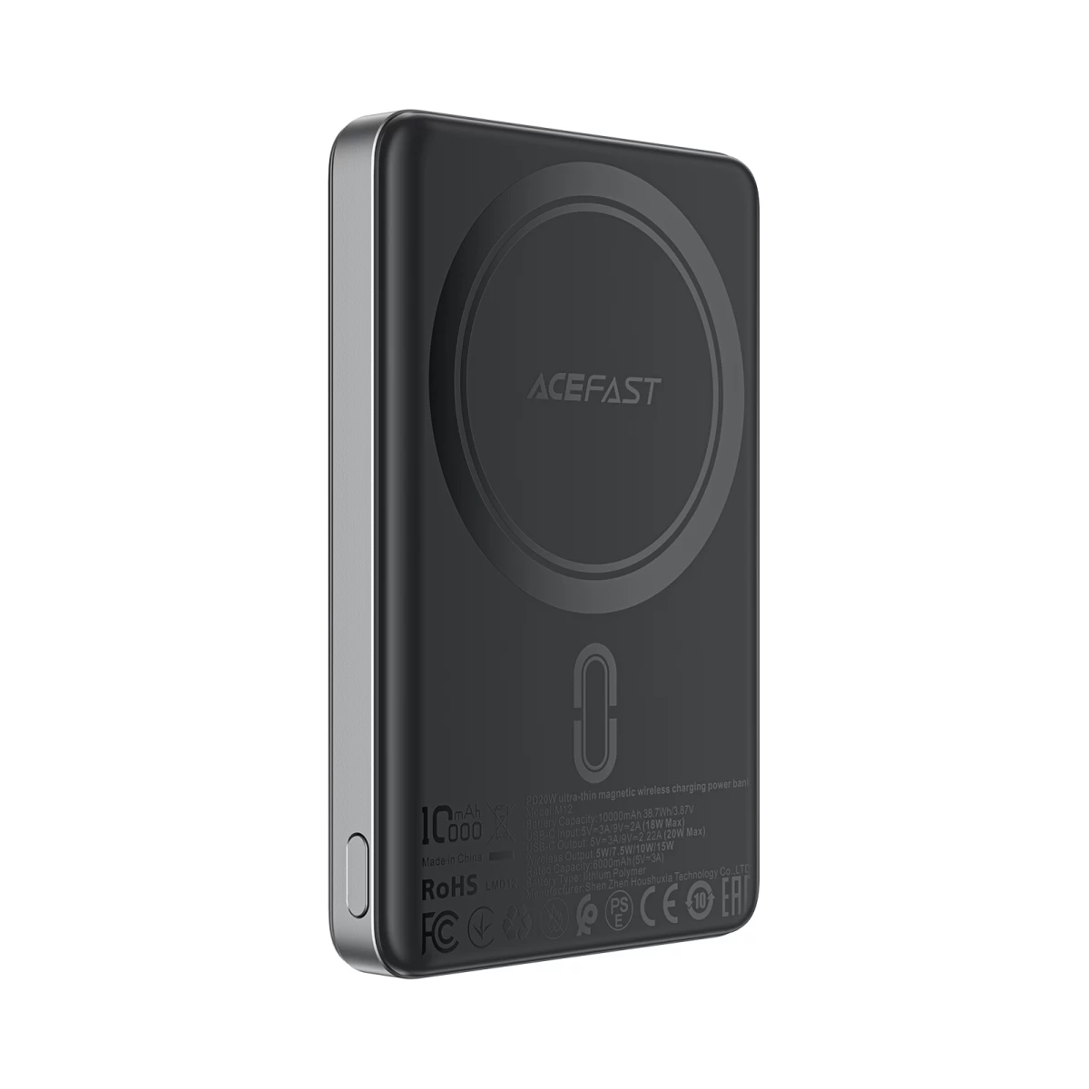 Magnetinis Powerbank 10000mah Pd20w Magsafe Ultra Plonas - Juodas
