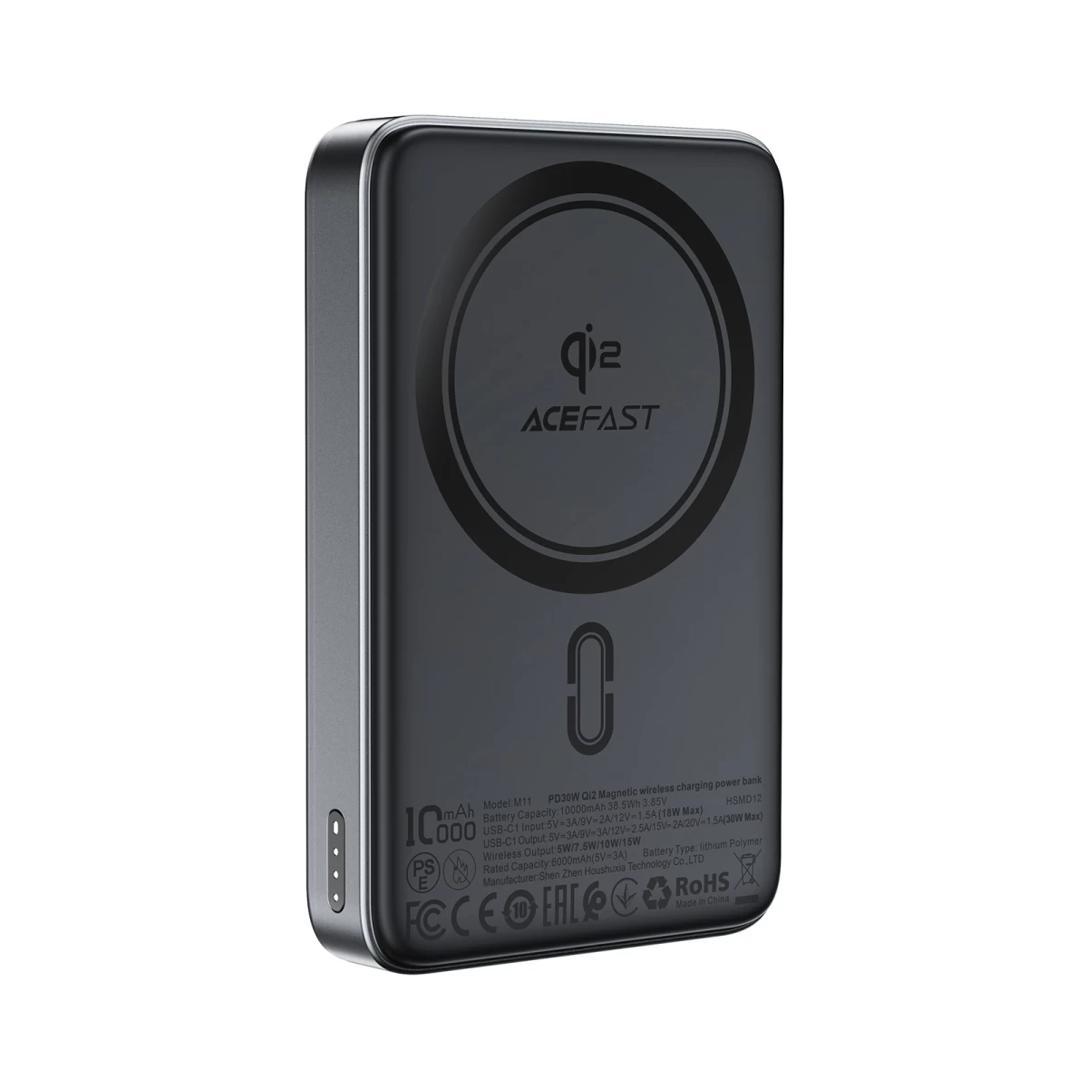 Magnetinis Powerbankas 10000mah 30w Qi2 Su Magsafe - Juodas