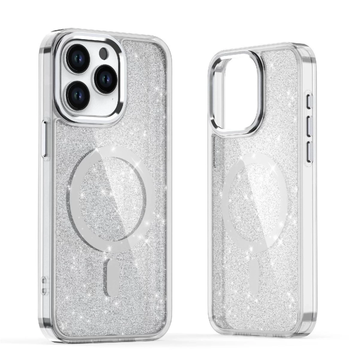 magsafe Glitter Dėklas iphone 17 Pro Max - Permatomas