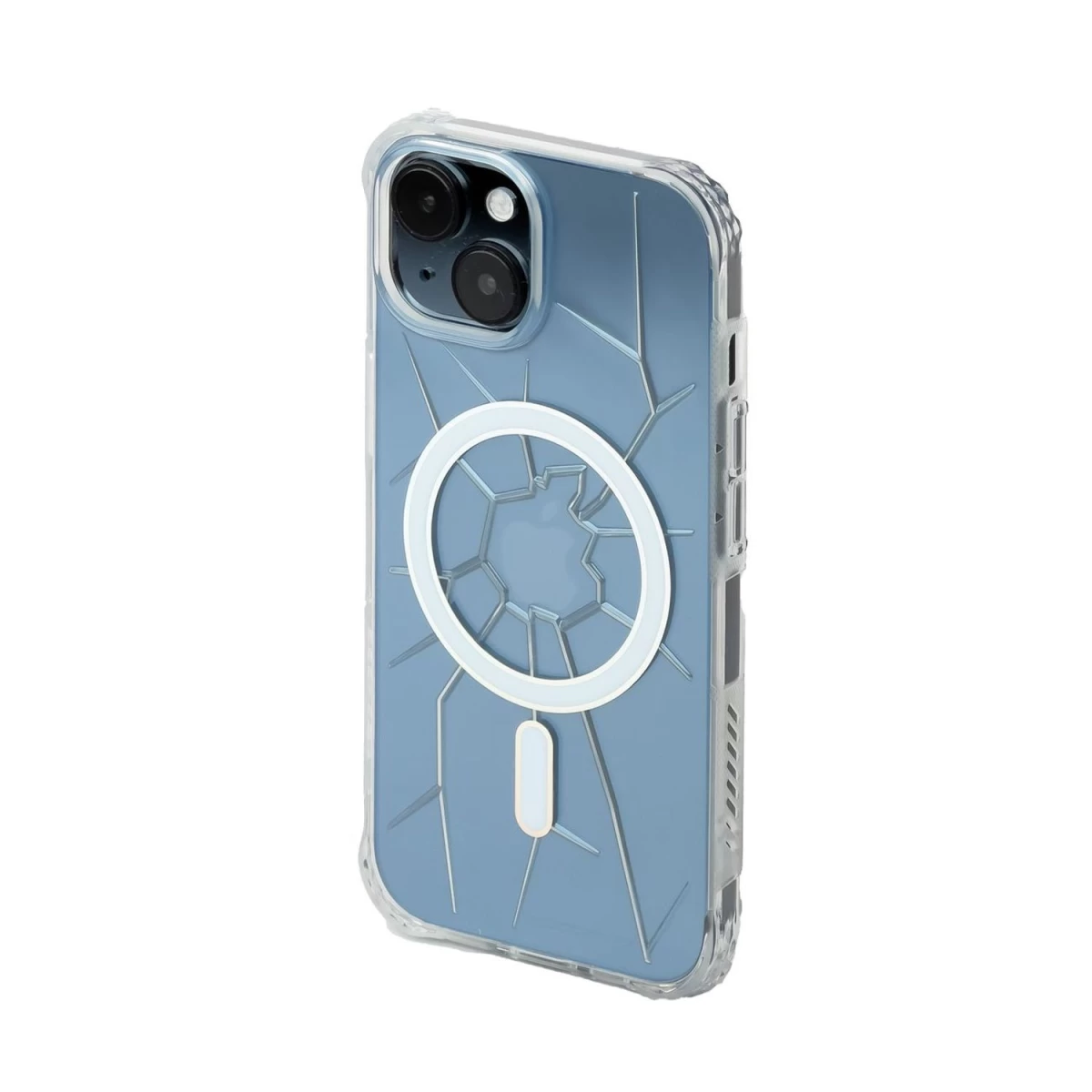 magsafe Kingxbar Pqy Crack Series Silikoninis Dėklas iphone 15 - Skaidrus
