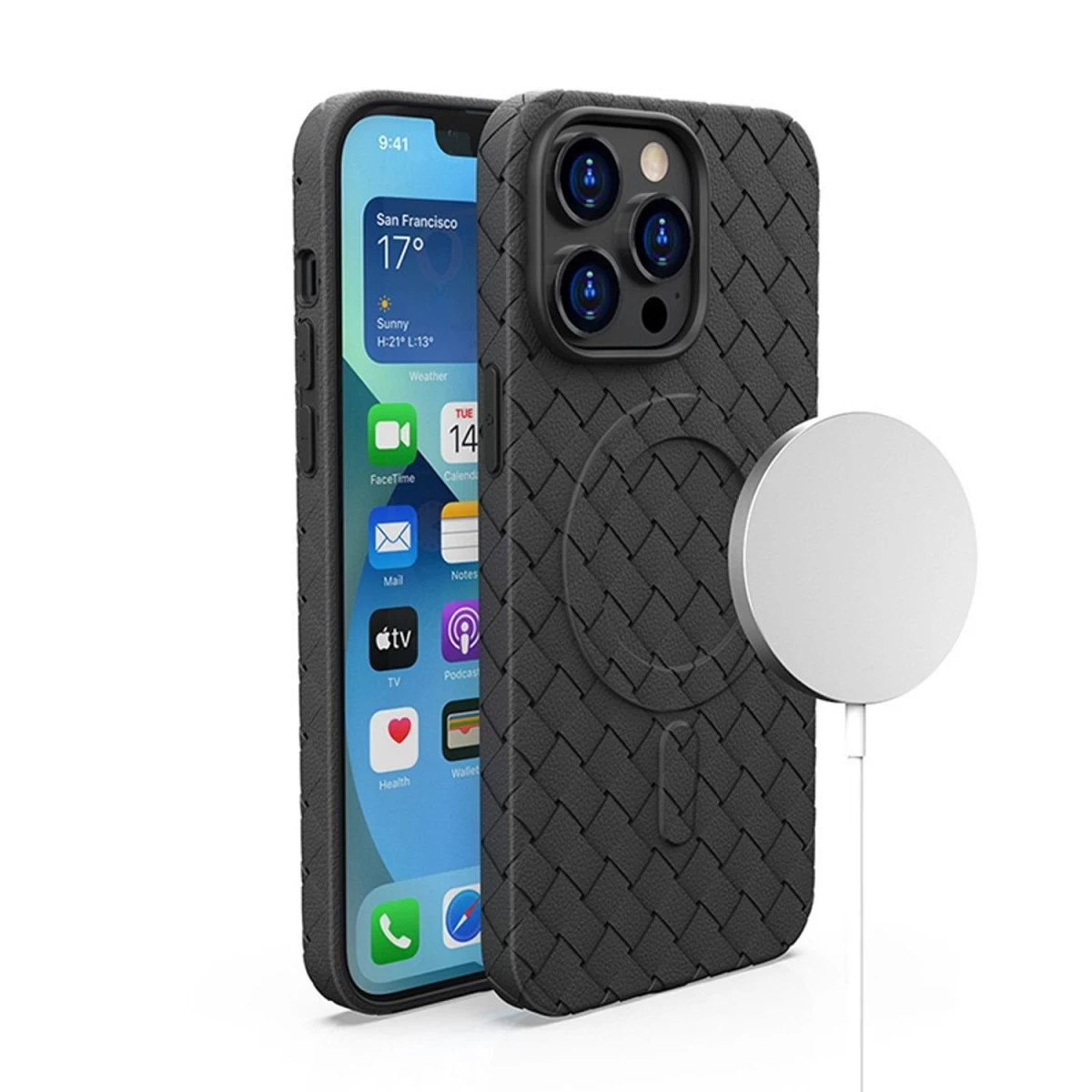 magsafe Woven Case Dėklas iphone 15 Pro Max - Juodas