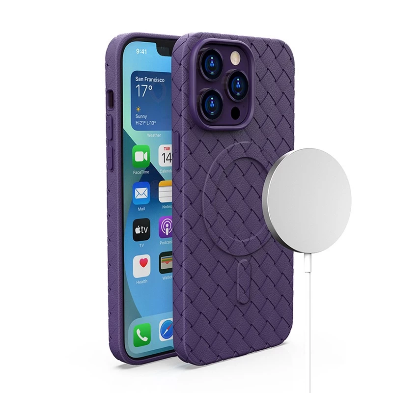 magsafe Woven Case Dėklas iphone 15 Su magsafe Woven Case, Violetinės Spalvos