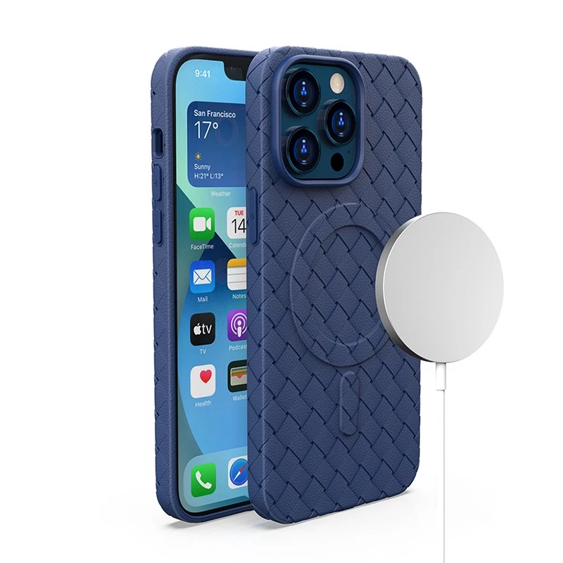 Magsafe Woven Dėklas Iphone 15 Pro Max Su Magsafe Woven Dėklu Tamsiai Mėlynas