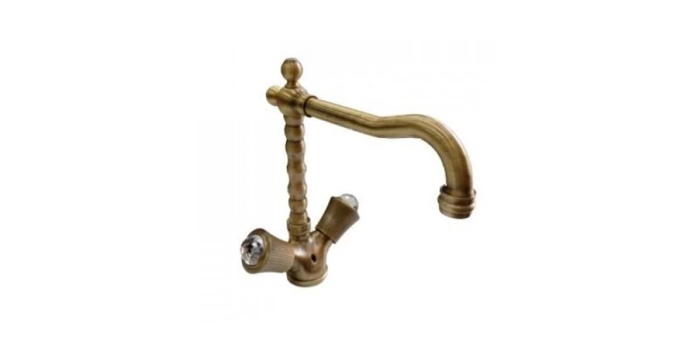 Maišytuvas praustuvui VENERE SKY, sendinta bronza/swarovski rankelnėlė, su dugno vožtuvu,13ZZ0625