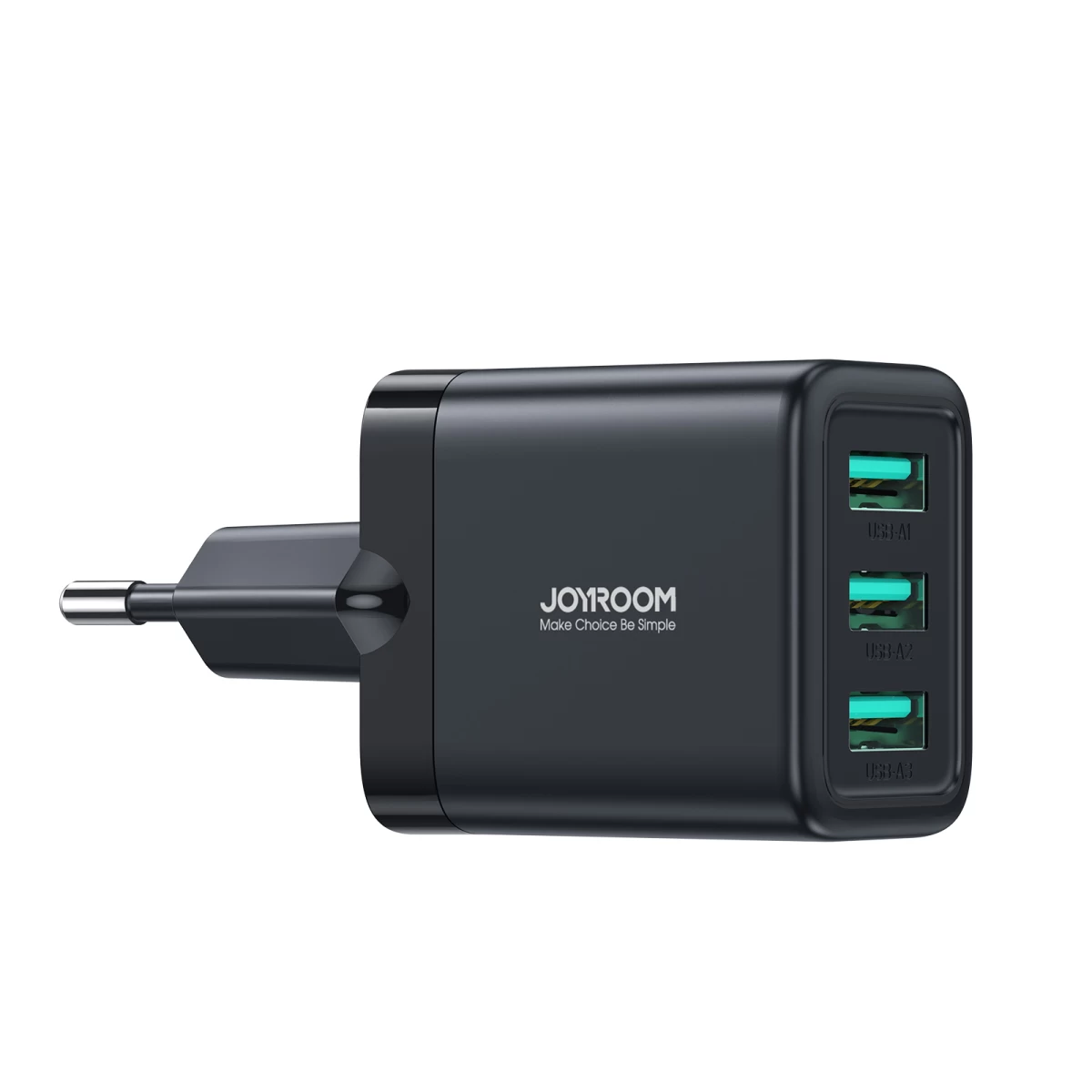 Maitinimo Adapteris 3x Usb-a 17w 3,4a, Juodas