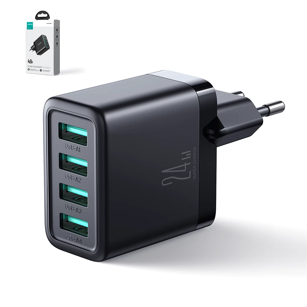 Maitinimo įkroviklis 4x Usb-a 24w 4,8a Juodas