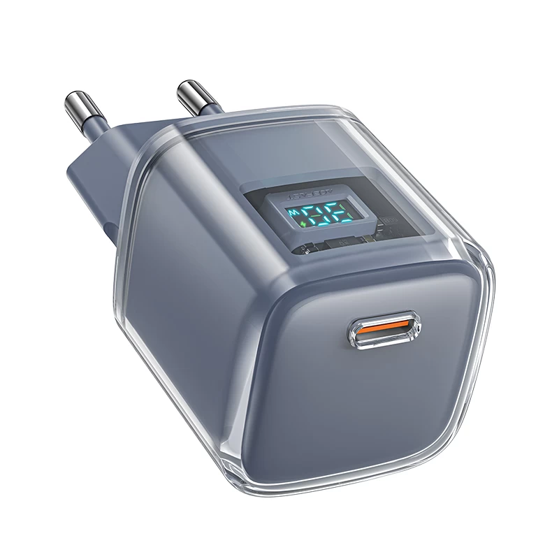 Maitinimo įkroviklis Su Ekranu Pd 30w Gan3 Usb-c Pilkos Spalvos