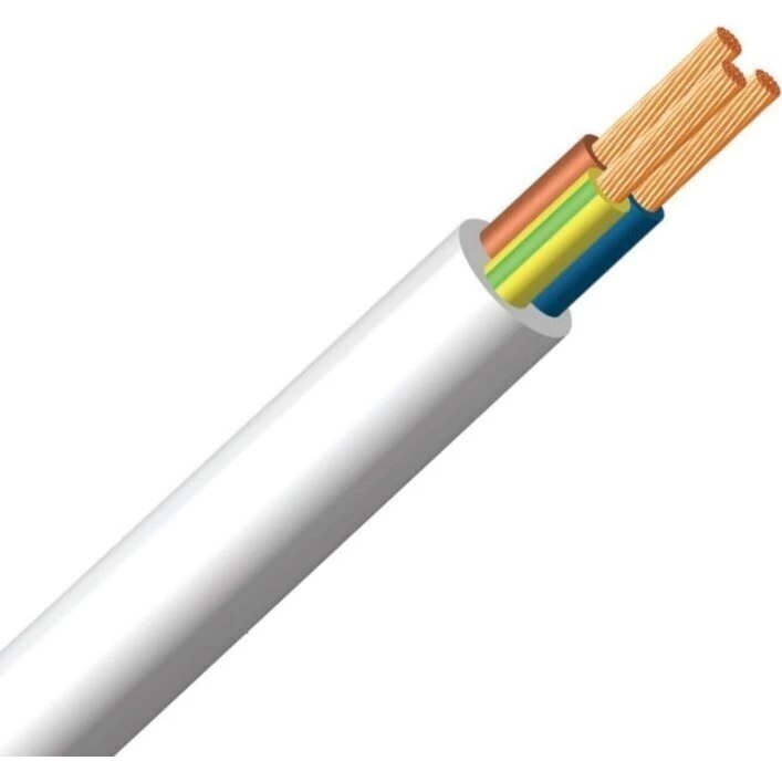 Maitinimo kabelis H03W-F, 2x0,75, baltas