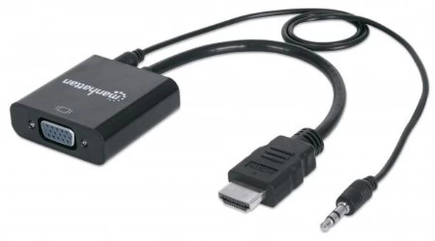 Manhattan Hdmi (m) + 3,5 Mm Lizdas - Vga (f) Vga - Hdmi + 3,5 Mm Garso Keitiklis 151450