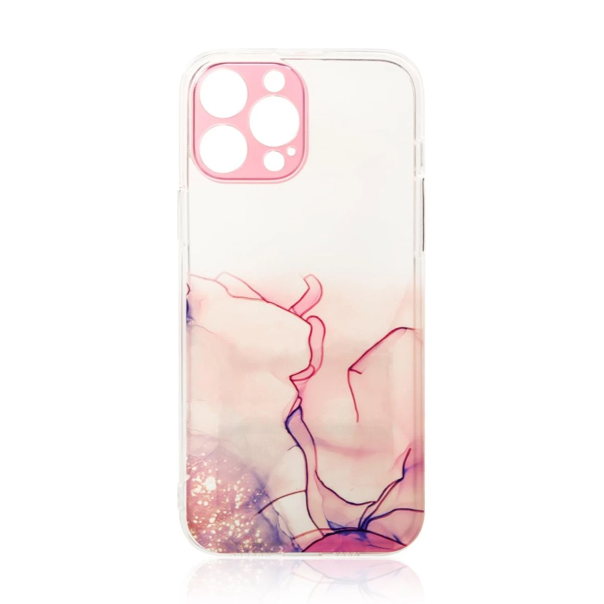 Marmurinis Dėklas iphone 12 Pro Gelinis Marmurinis Rožinis Dangtelis