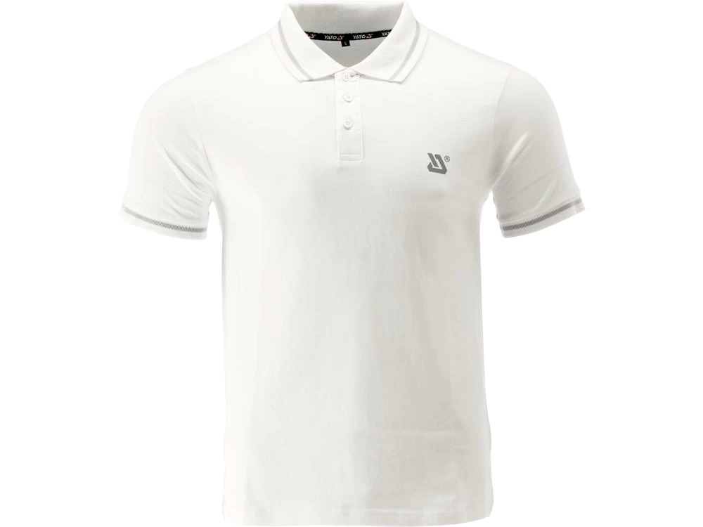 Marškinėliai POLO | balti | 100% medvilnė | 2XL dydis (YT-78610)