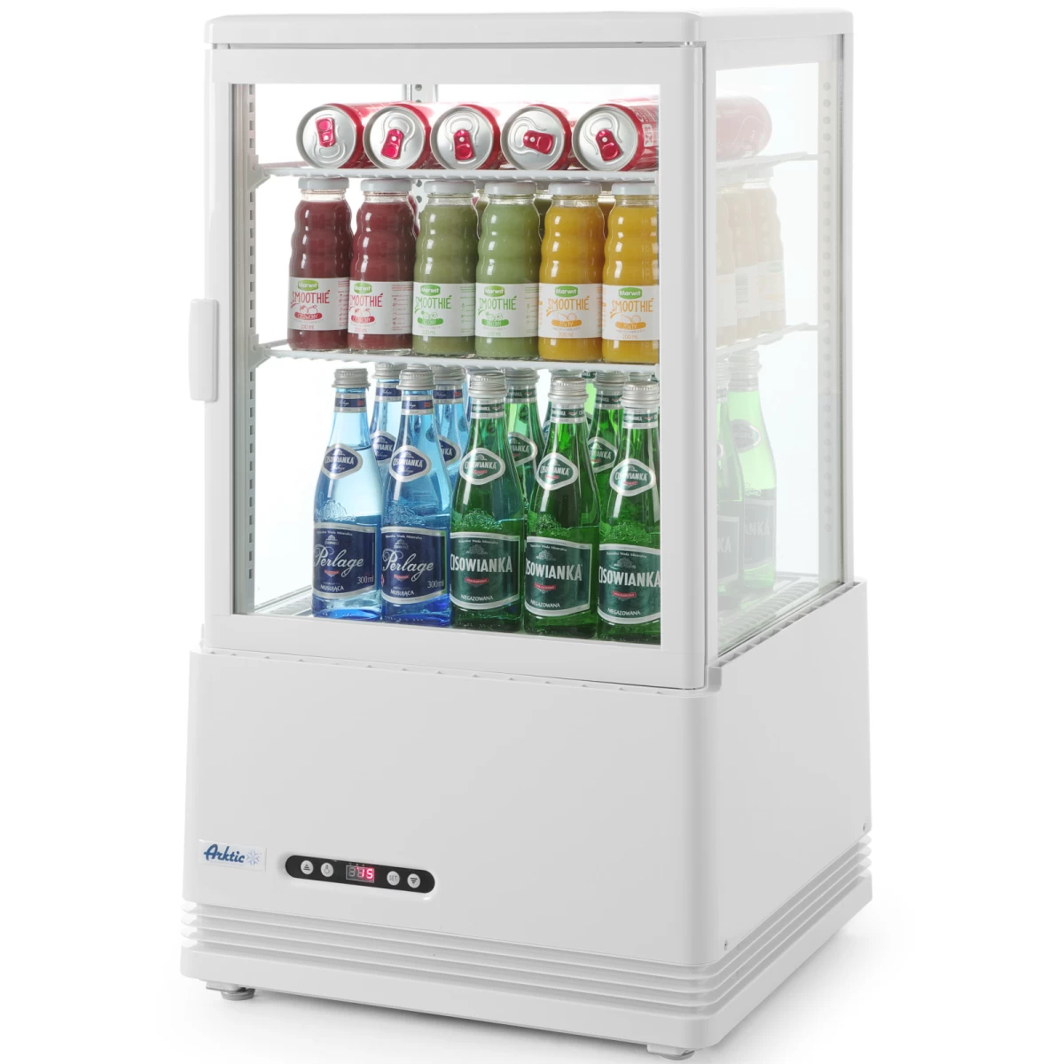 Matinio Stiklo Vitrina 58l, 2 Lentynos, Balta Arktic Hendi 233610