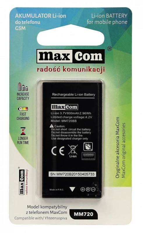 Maxcom Akumuliatorius (maxcom Mm720800mah3.7v)