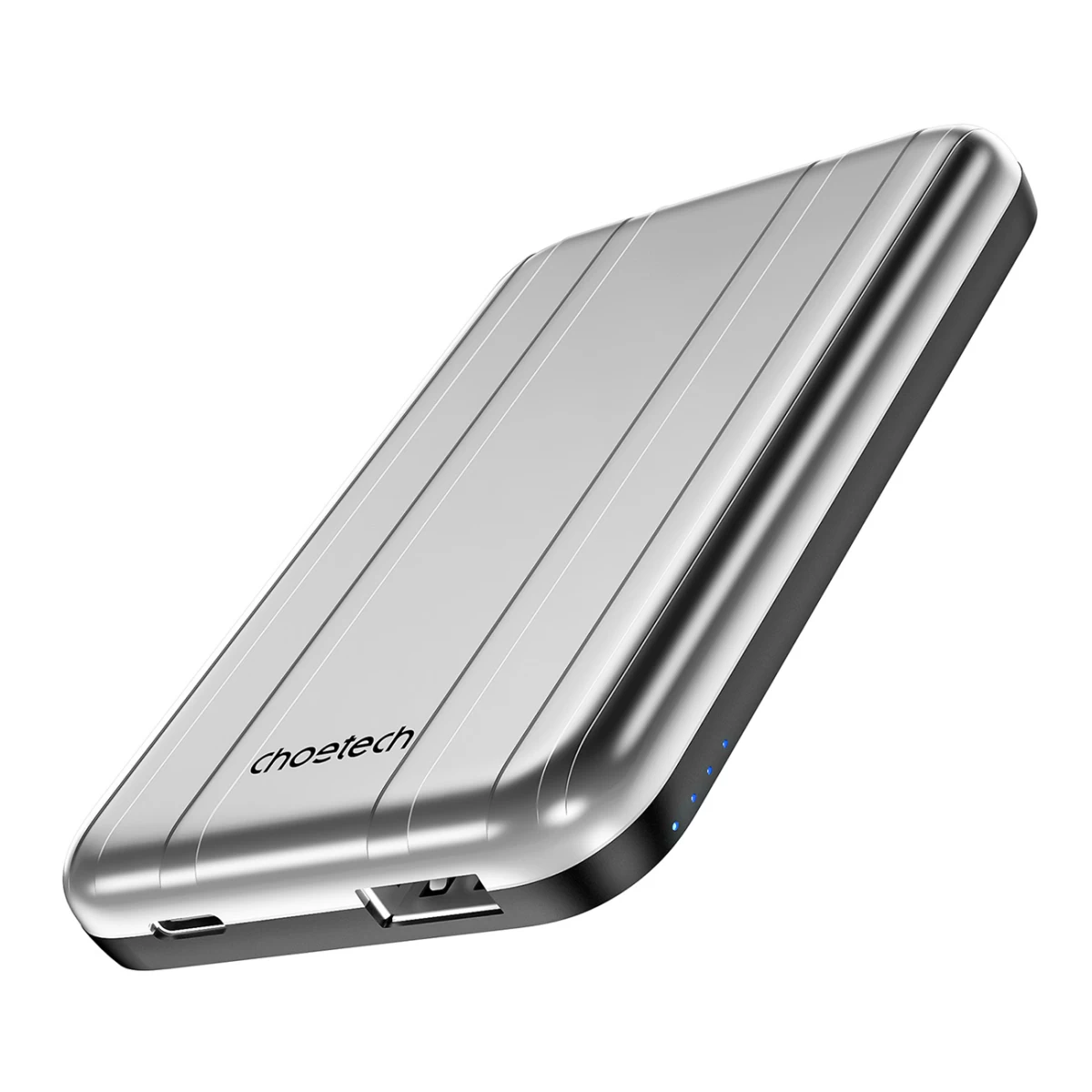 Mažas Lengvas Indukcinis 5000 Mah Magsafe Usb-a Usb-c Sidabrinės Spalvos Maitinimo šaltinis
