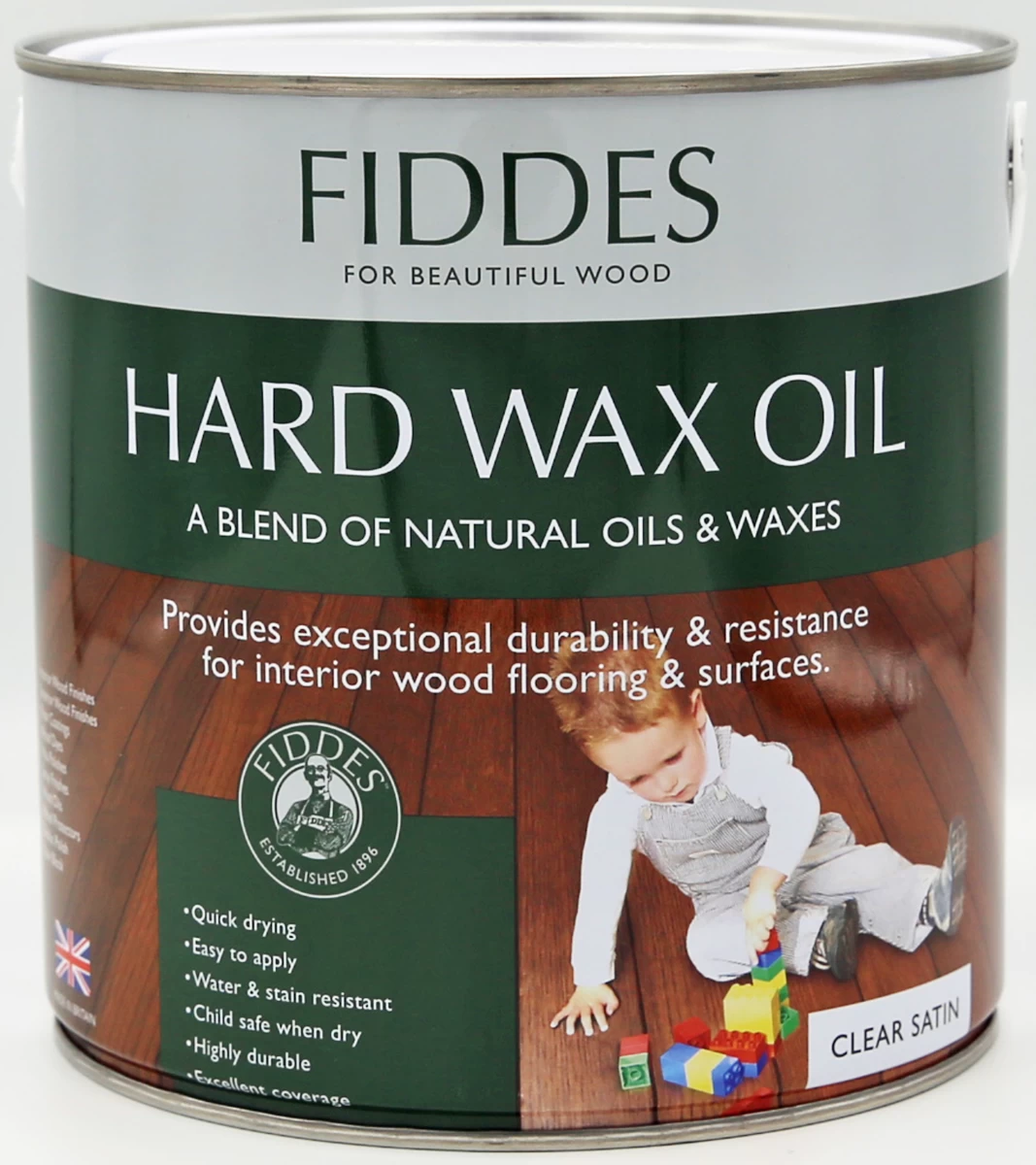 Pusiau Matinė - Skaidri medienos alyva su kietaisiais vaškais „Fiddes Hard Wax Oil” 2,5l