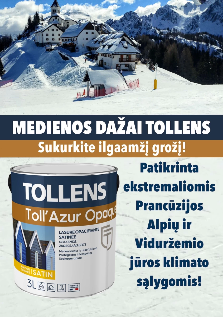 Tollens Toll Azur Opaque | Ilgaamžiai dažai medienai | Medienos dažyvė