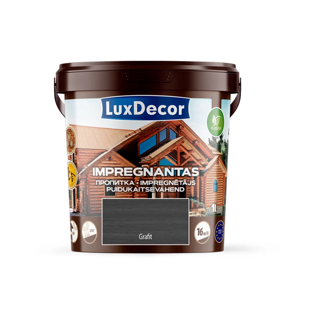 Medienos impregnantas LUXDECOR, 1l grafito sp. Medienos impregnantas LUXDECOR, 1l grafito sp.