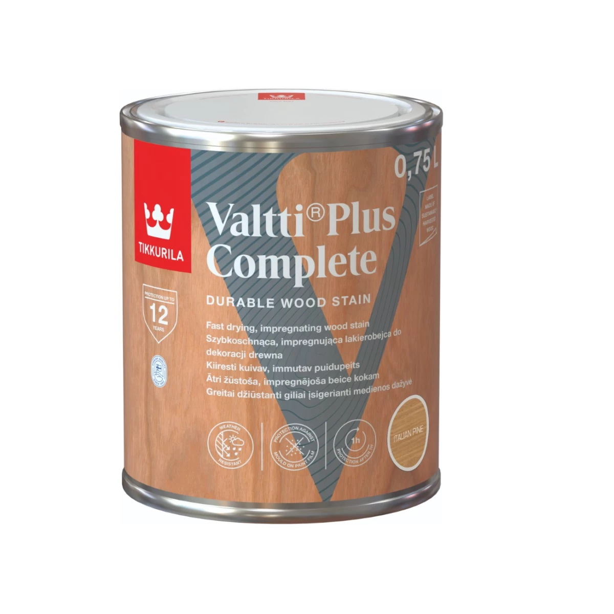 Medienos impregnantas TIKKURILA Valtti Plus Complete, 0,75l italinės pušies sp. Medienos impregnantas TIKKURILA Valtti Plus Complete, 0,75l italinės pušies sp.