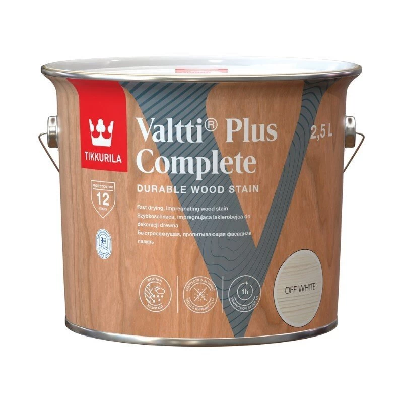 Medienos impregnantas TIKKURILA Valtti Plus Complete, 2,5l balkšva sp.