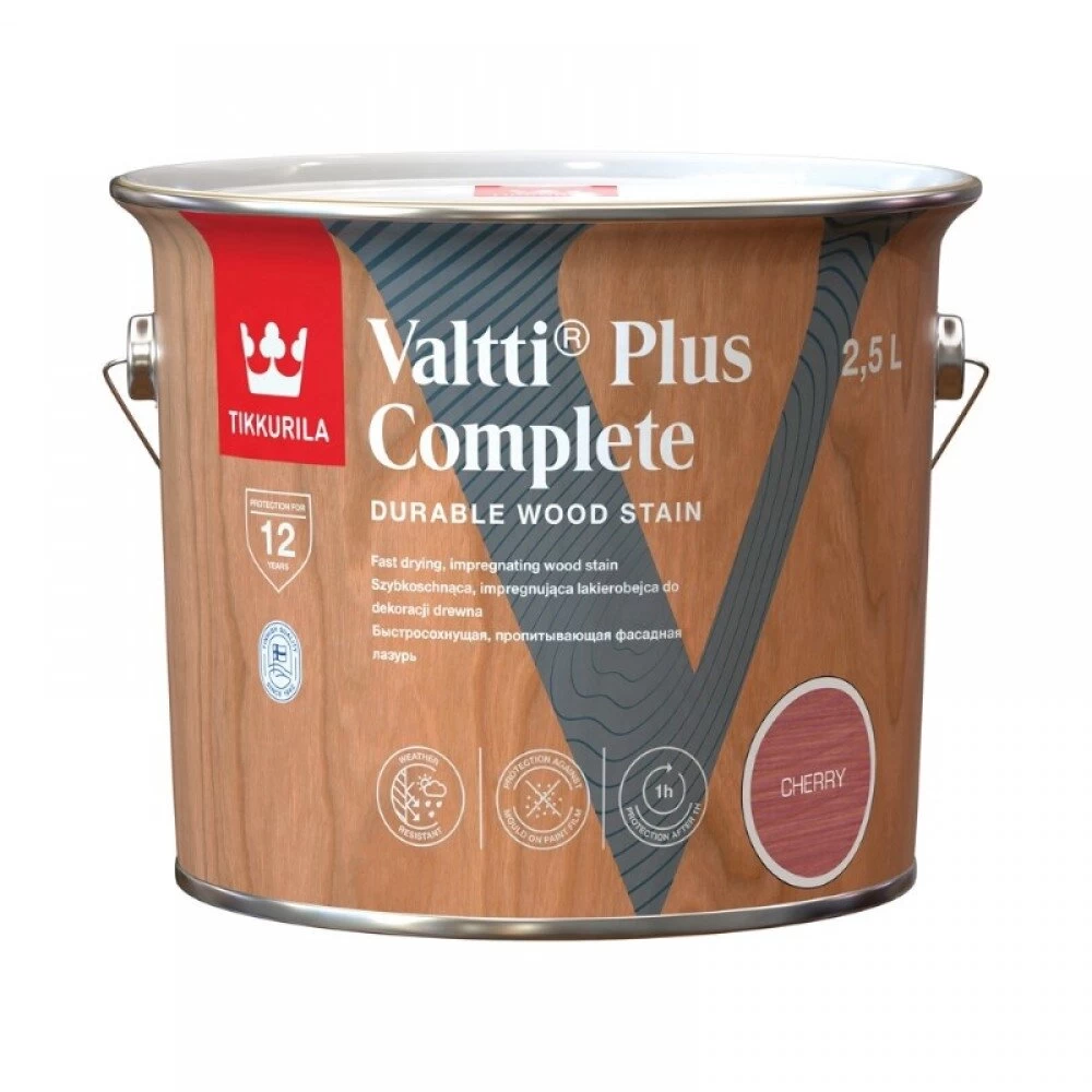 Medienos impregnantas TIKKURILA Valtti Plus Complete, 2,5l vyšnios sp. Medienos impregnantas TIKKURILA Valtti Plus Complete, 2,5l vyšnios sp.
