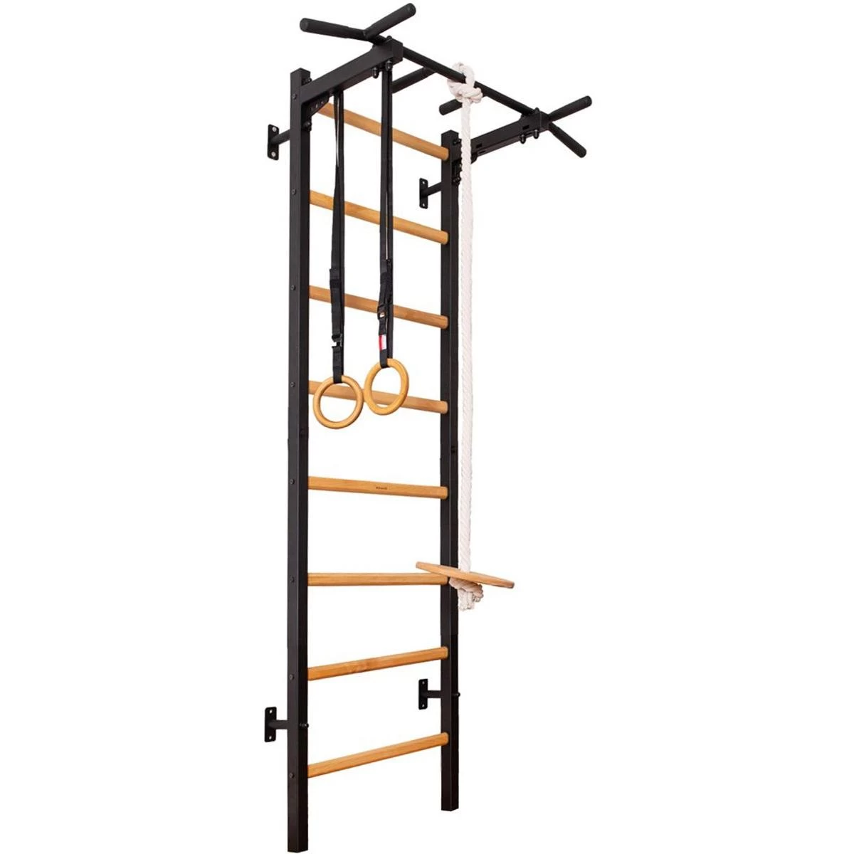 Medinės-metalinės Gimnastikos Kopėčios Su Mediniu Strypu Ir Priedais Benchk 221b A076