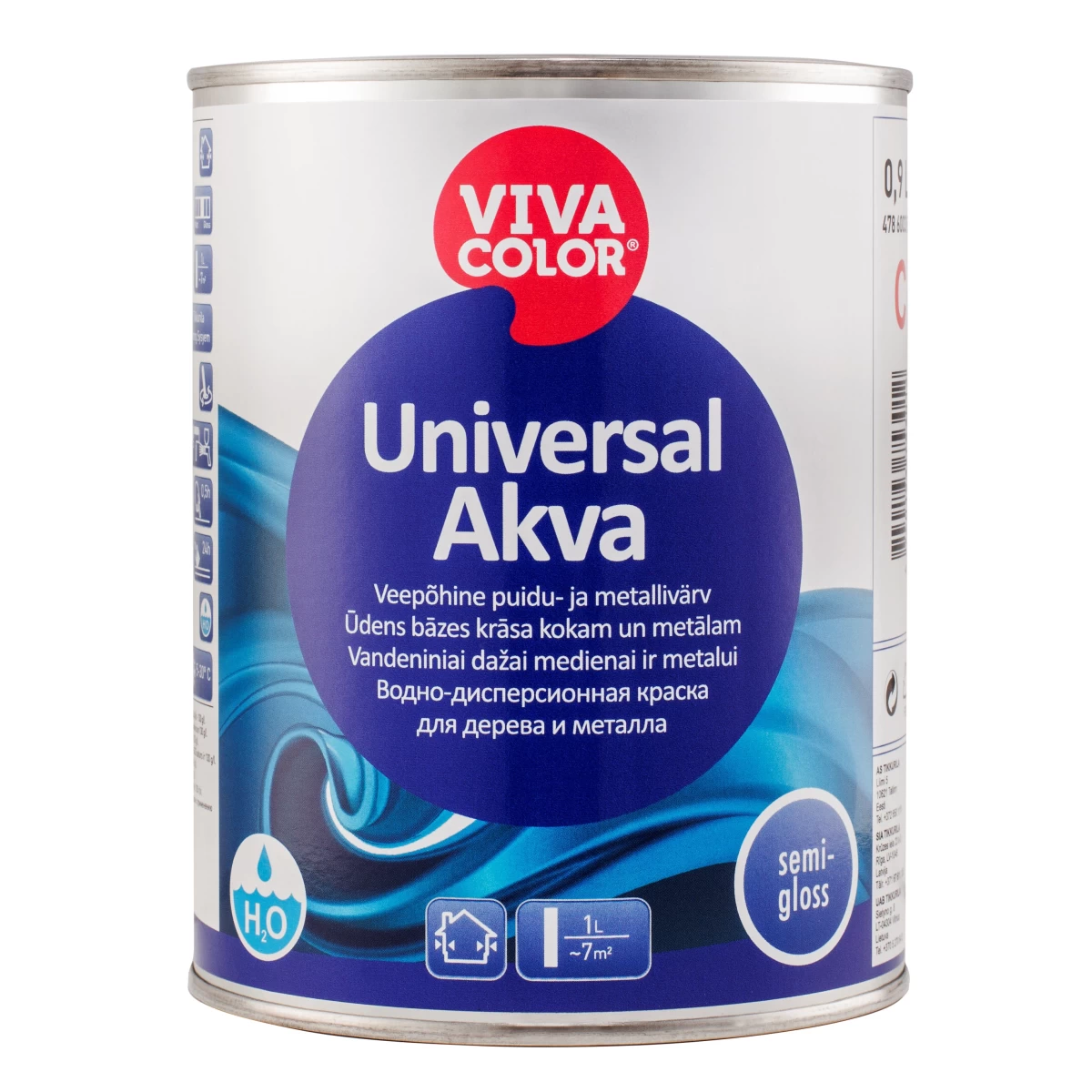 Medžio ir metalo dažai VIVACOLOR Universal Akva A bazė, 0,9l balta sp. Medžio ir metalo dažai VIVACOLOR Universal Akva A bazė, 0,9l balta sp.