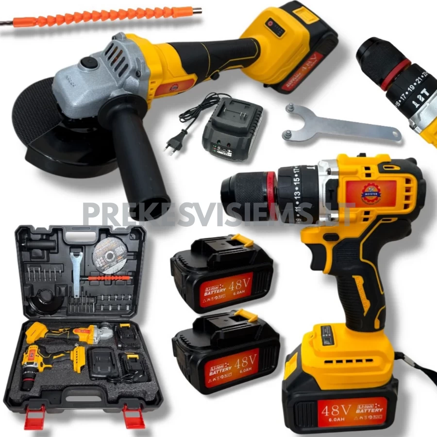 MEISTER TOOLS MS-096 akumuliatorinių įrankių komplektas 48V