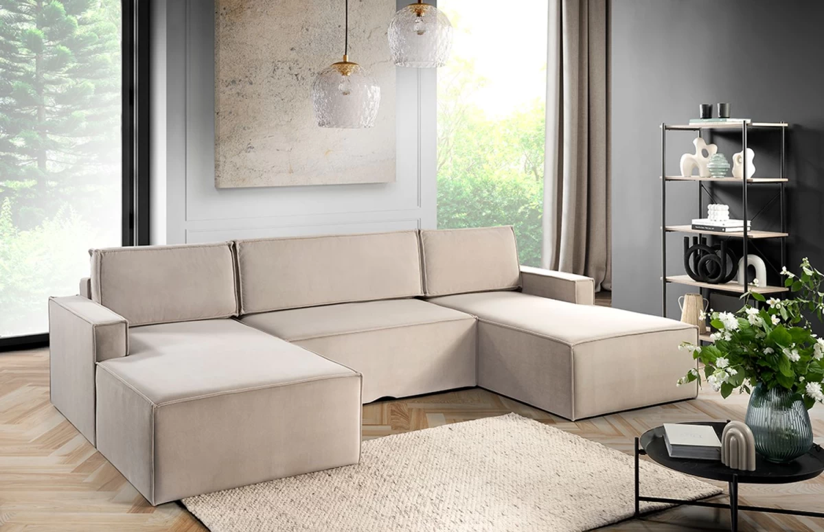 Mėnulio U Formos Kampinė Sofa.