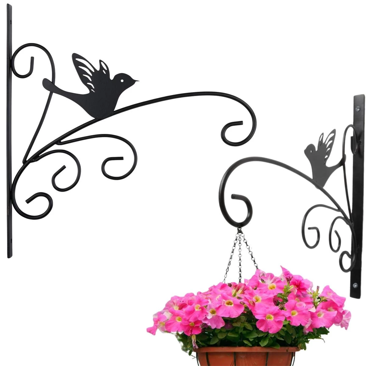 Metalinis Augalų Laikiklis Juodas 28x25cm Kinzo