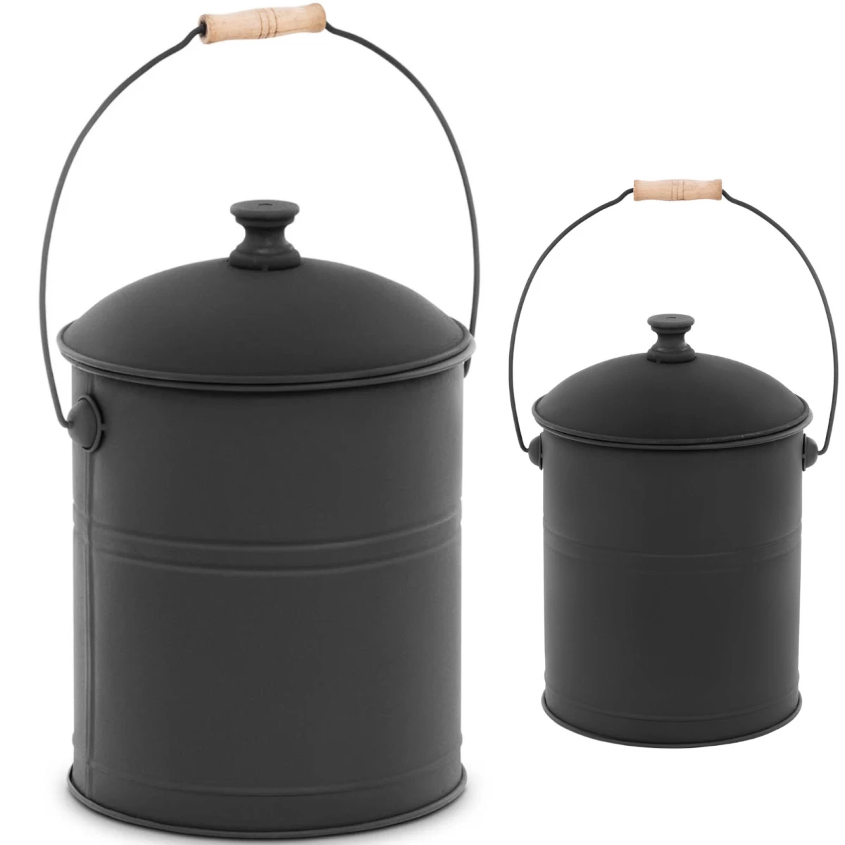 Metalinis Pelenų Kibiras Su Dangčiu Ir Rankena 14 L