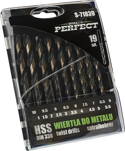 Metalo grąžtų rinkinys STALCO PERFECT 1-10mm 19vnt.