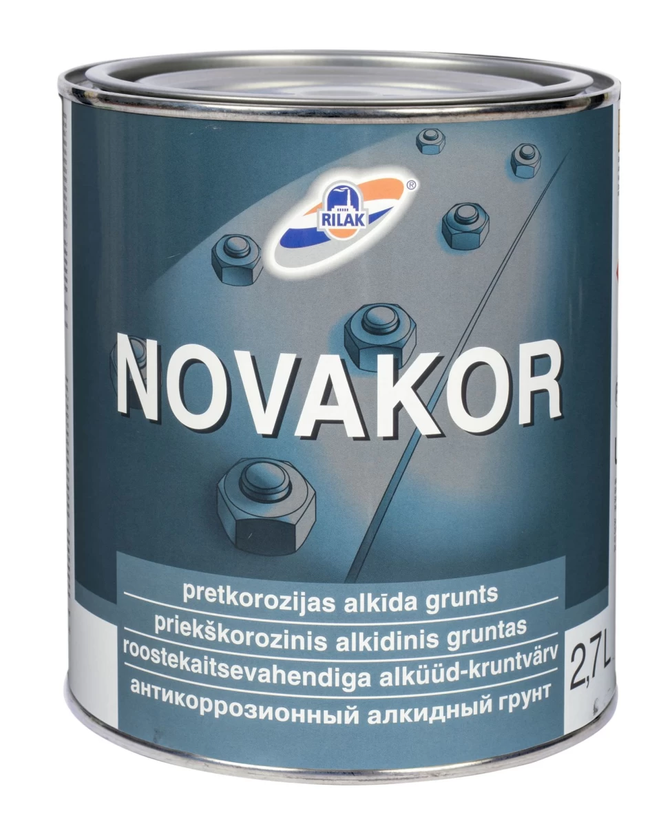 Metalo gruntas RILAK Novakor, 0,9l pilkas Metalo gruntas RILAK Novakor, 0,9l pilkas