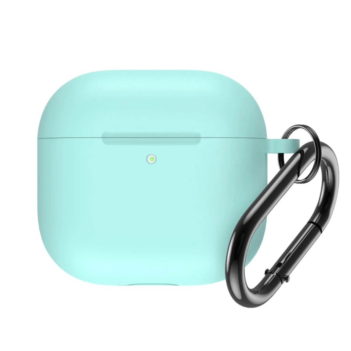 Mėtų Spalvos Silikoninis Dėklas airpods 4 Su Karabinu
