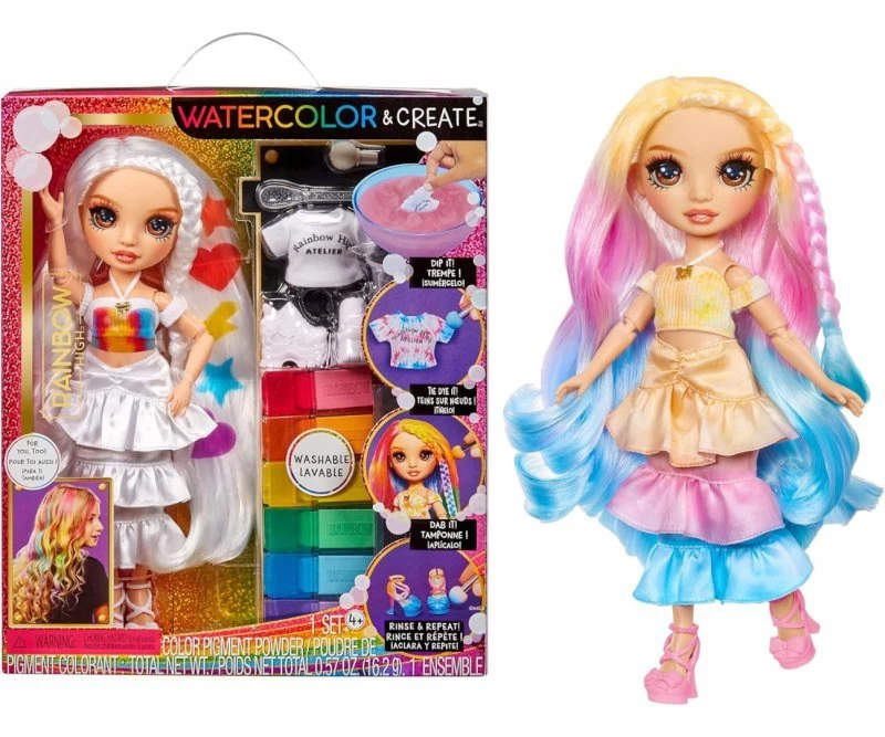 Mga 507598 Vaivorykštės Aukšto Lygio Akvarelė Ir Sukurti Tapybos Lėlę Rudomis Akimis